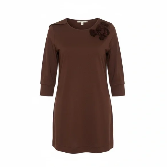 Burgundy 3/4 Sleeve Tunic with Floral Detail - XL - Picture 2 of 2